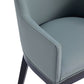 Manhattan Comfort Gansevoort Modern Faux Leather Dining Armchair In Pewter