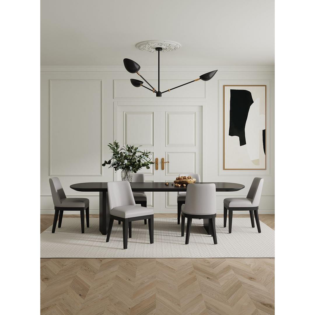 Manhattan Comfort Gansevoort Modern Faux Leather Light Gray Dining Chair In A Set Of 2