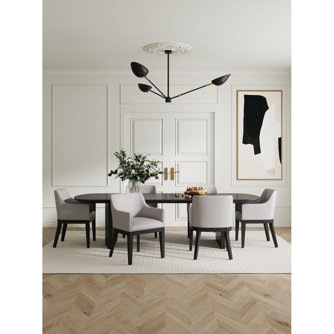 Manhattan Comfort Gansevoort Modern Faux Leather Light Gray Dining Chair In A Set Of 2