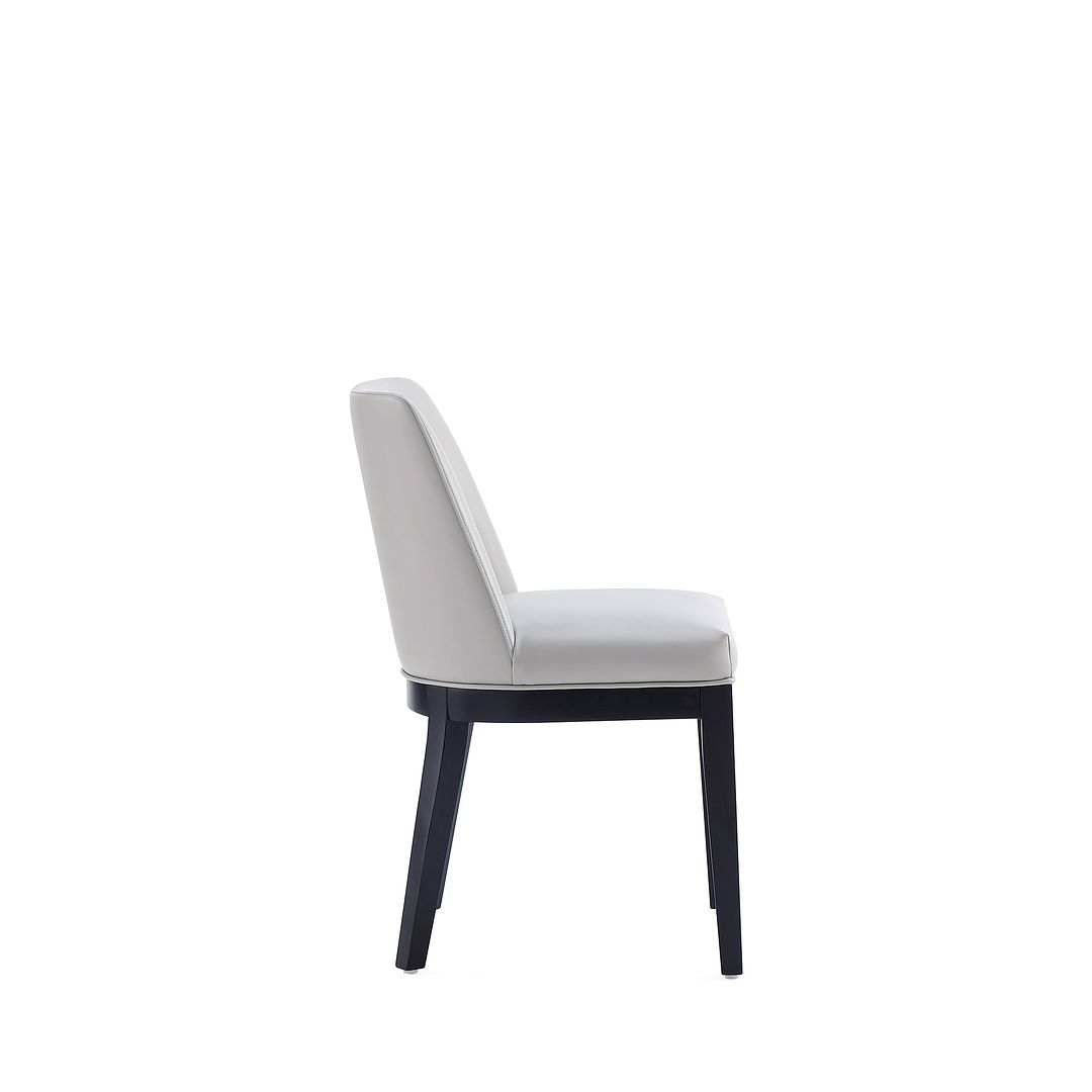 Manhattan Comfort Gansevoort Modern Faux Leather Light Gray Dining Chair In A Set Of 2