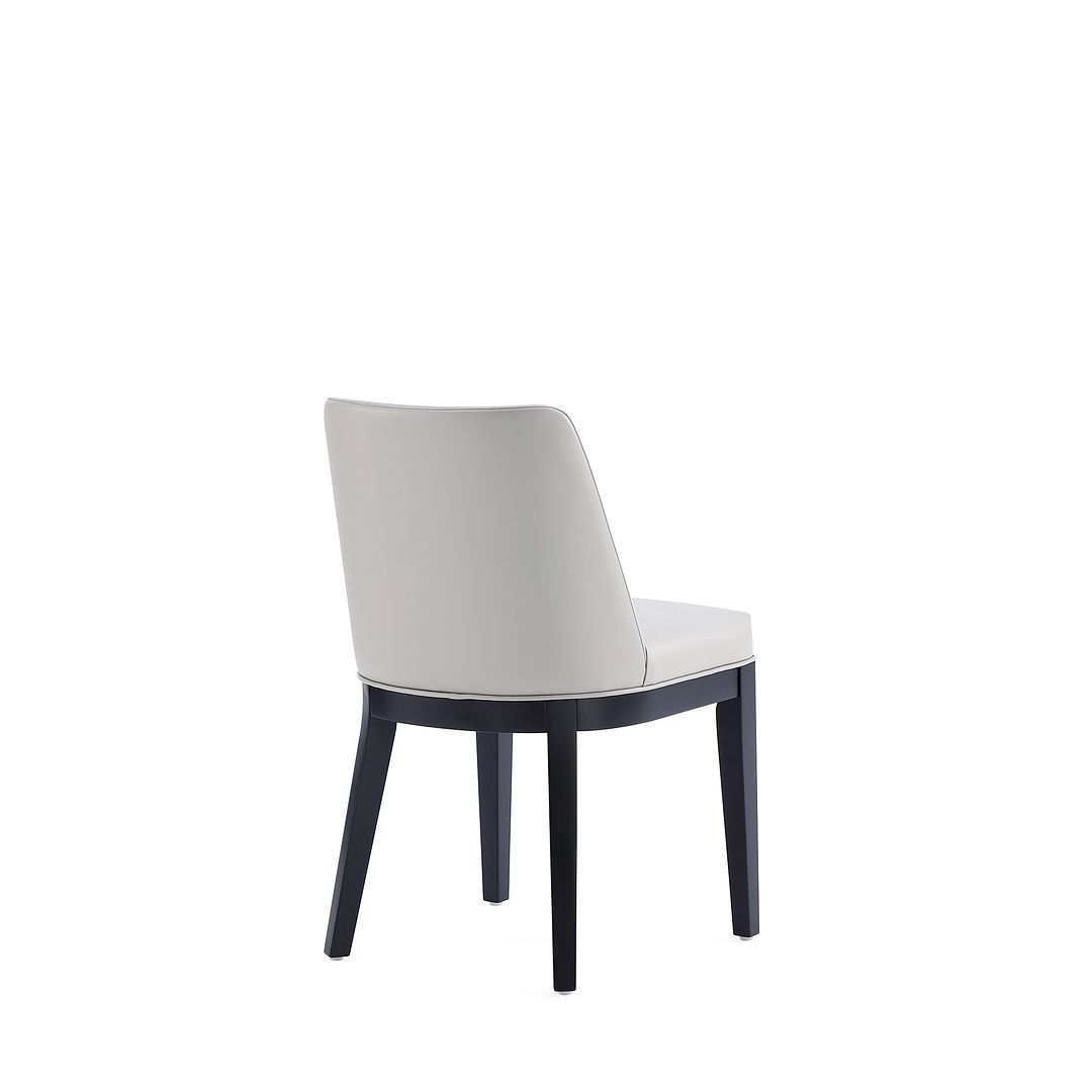 Manhattan Comfort Gansevoort Modern Faux Leather Light Gray Dining Chair In A Set Of 2