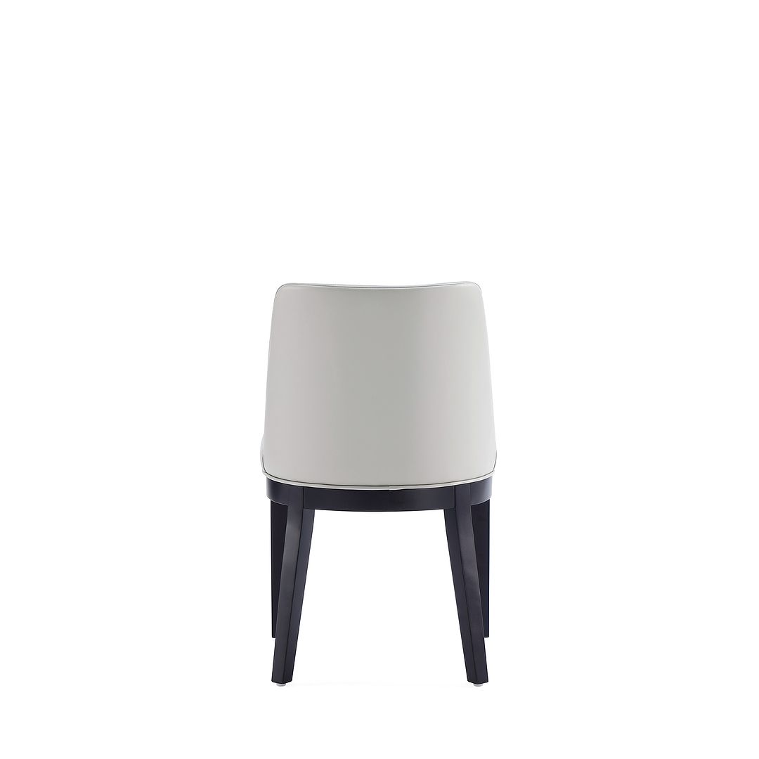 Manhattan Comfort Gansevoort Modern Faux Leather Light Gray Dining Chair In A Set Of 2