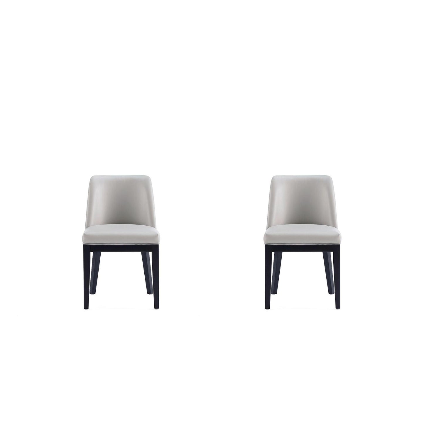 Manhattan Comfort Gansevoort Modern Faux Leather Light Gray Dining Chair In A Set Of 2
