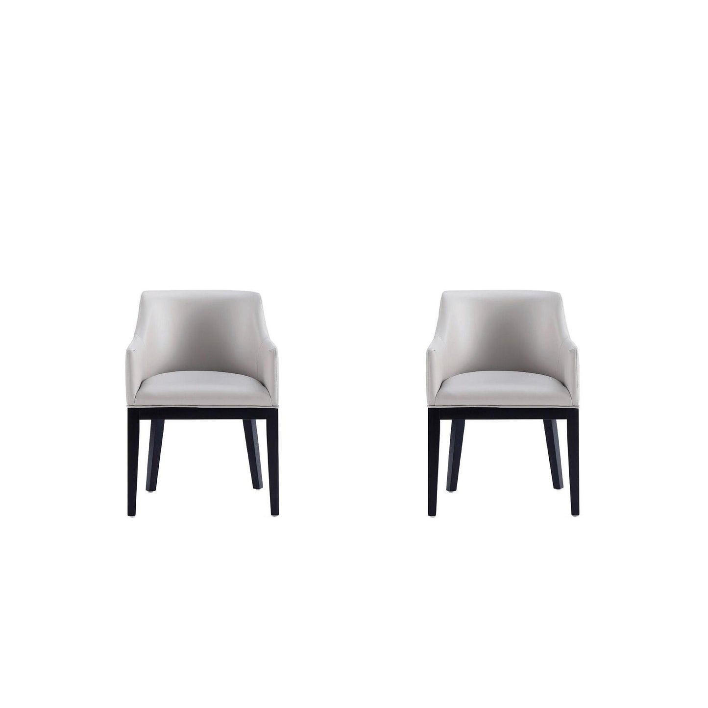 Manhattan Comfort Gansevoort Modern Faux Leather Light Gray Dining Chair In A Set Of 2