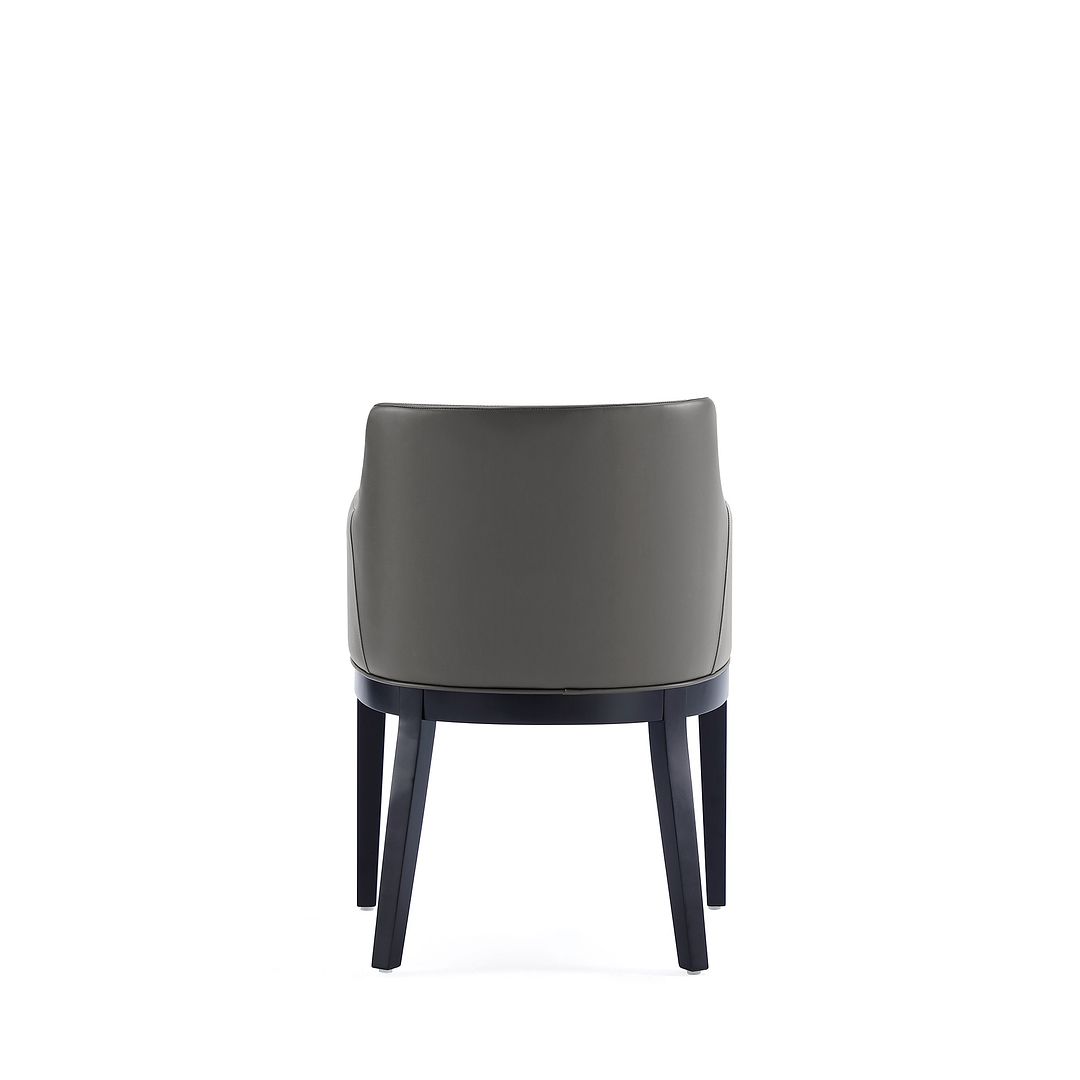 Manhattan Comfort Gansevoort Modern Faux Leather Pebble Gray Dining Chair In A Set Of 2