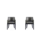 Manhattan Comfort Gansevoort Modern Faux Leather Pebble Gray Dining Chair In A Set Of 2