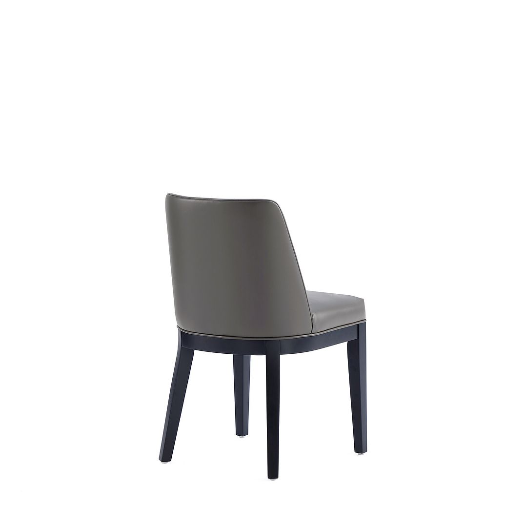 Manhattan Comfort Gansevoort Modern Faux Leather Pebble Gray Dining Chair In A Set Of 4