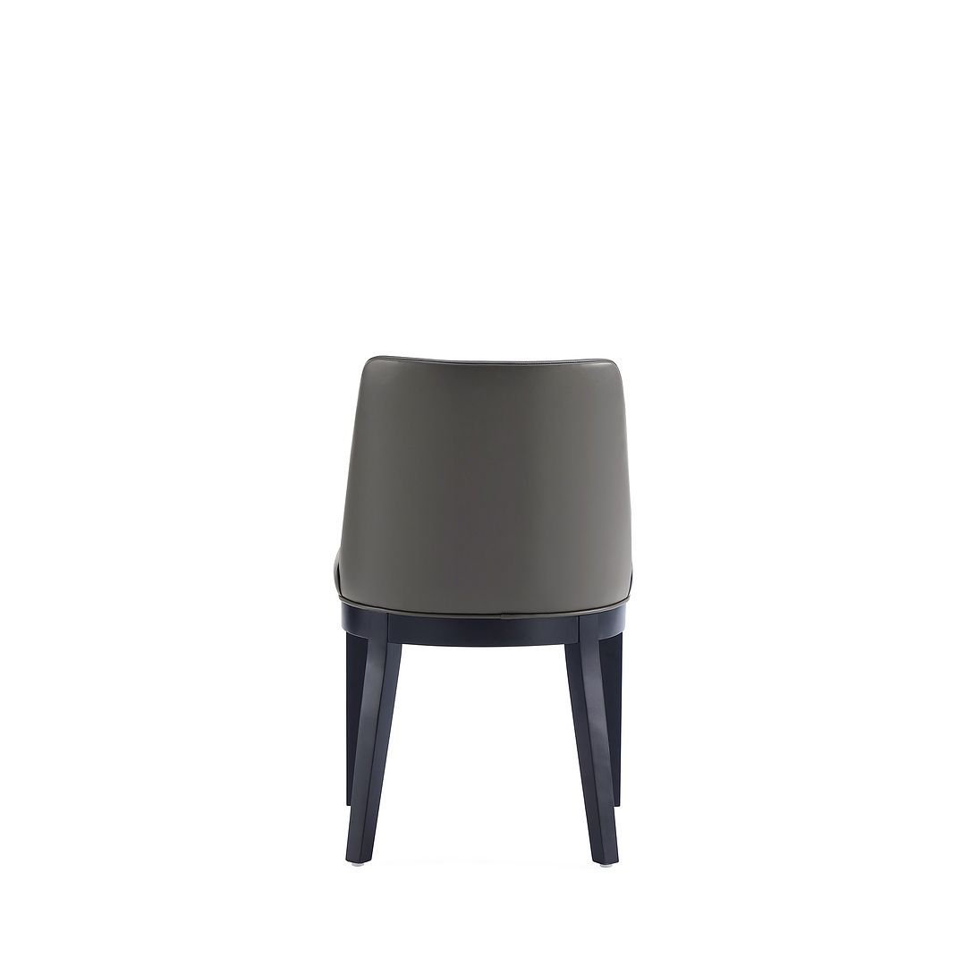 Manhattan Comfort Gansevoort Modern Faux Leather Pebble Gray Dining Chair In A Set Of 4