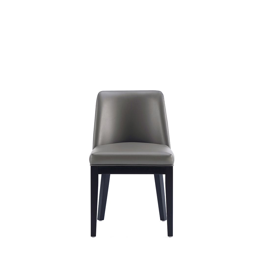 Manhattan Comfort Gansevoort Modern Faux Leather Pebble Gray Dining Chair In A Set Of 4