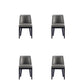 Manhattan Comfort Gansevoort Modern Faux Leather Pebble Gray Dining Chair In A Set Of 4