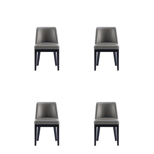Manhattan Comfort Gansevoort Modern Faux Leather Pebble Gray Dining Chair In A Set Of 4