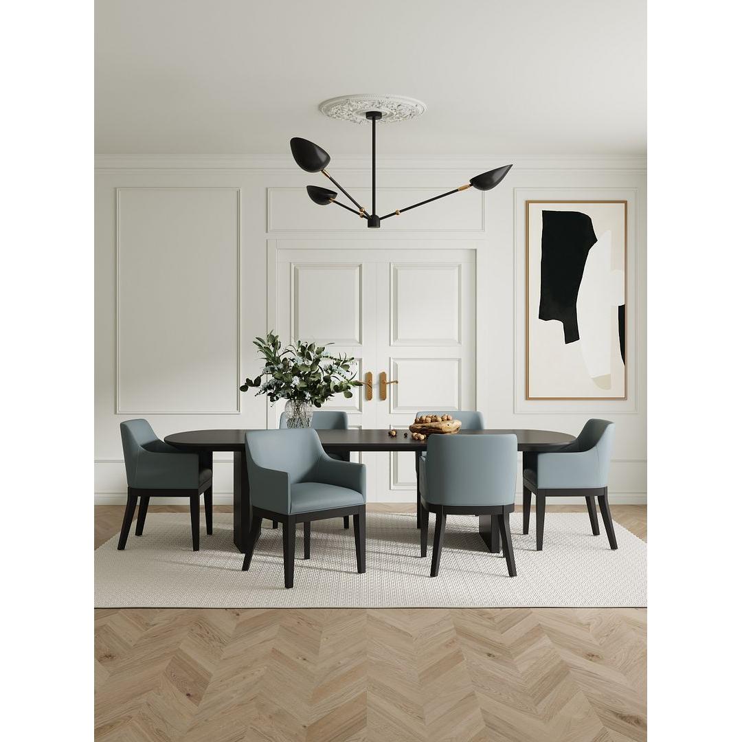 Manhattan Comfort Gansevoort Modern Faux Leather Pewter Dining Chair In A Set Of 2