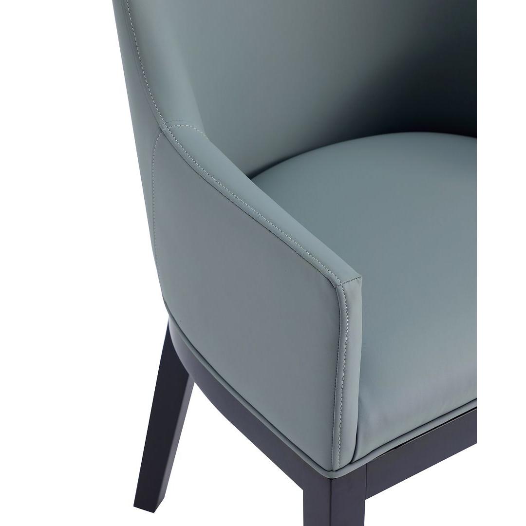 Manhattan Comfort Gansevoort Modern Faux Leather Pewter Dining Chair In A Set Of 2