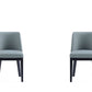 Manhattan Comfort Gansevoort Modern Faux Leather Pewter Dining Chair In A Set Of 2