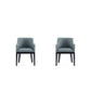 Manhattan Comfort Gansevoort Modern Faux Leather Pewter Dining Chair In A Set Of 2