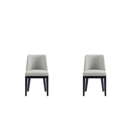 Manhattan Comfort Gansevoort Modern Faux Leather Stone Gray Dining Chair In A Set Of 2