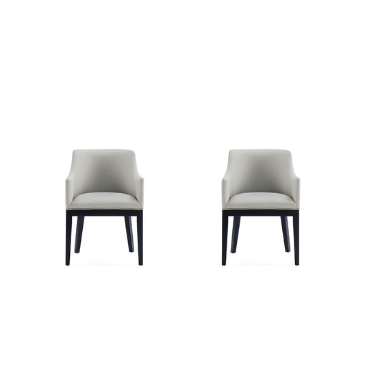 Manhattan Comfort Gansevoort Modern Faux Leather Stone Gray Dining Chair In A Set Of 2
