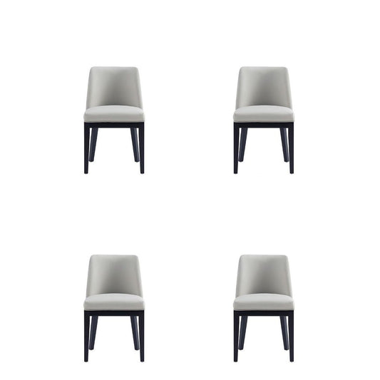 Manhattan Comfort Gansevoort Modern Faux Leather Stone Gray Dining Chair In A Set Of 4