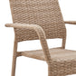 Manhattan Comfort Genoa Nature Tan Weave Patio Dining Armchair In A Set Of 2