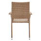 Manhattan Comfort Genoa Nature Tan Weave Patio Dining Armchair In A Set Of 2