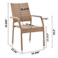 Manhattan Comfort Genoa Nature Tan Weave Patio Dining Armchair In A Set Of 2