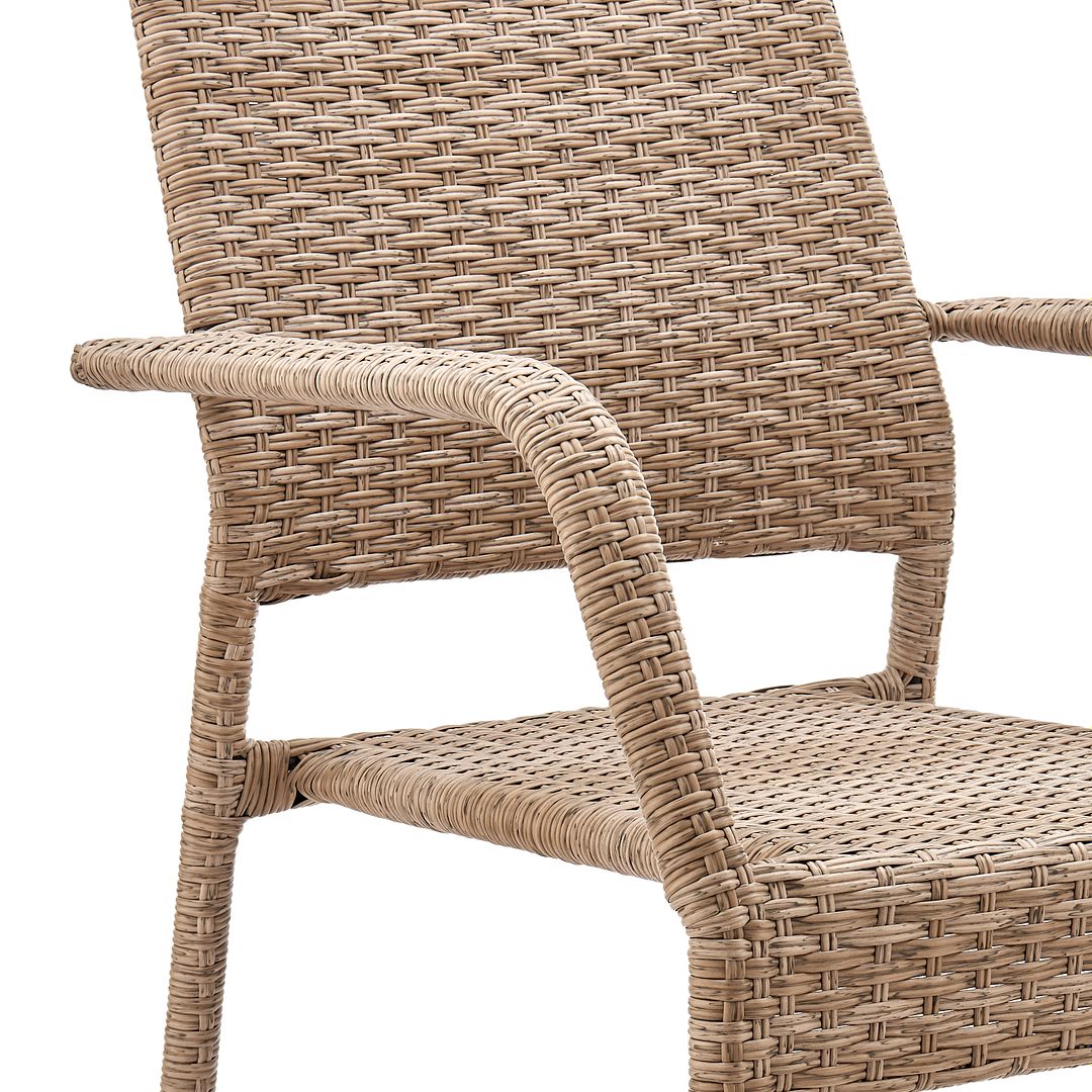 Manhattan Comfort Genoa Patio Dining Armchair In Nature Tan Weave