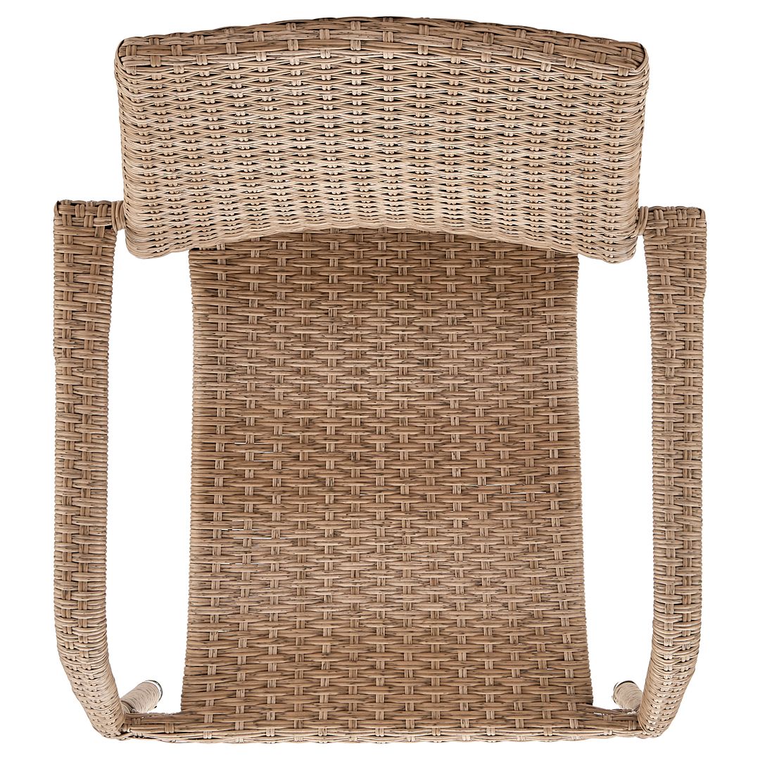 Manhattan Comfort Genoa Patio Dining Armchair In Nature Tan Weave