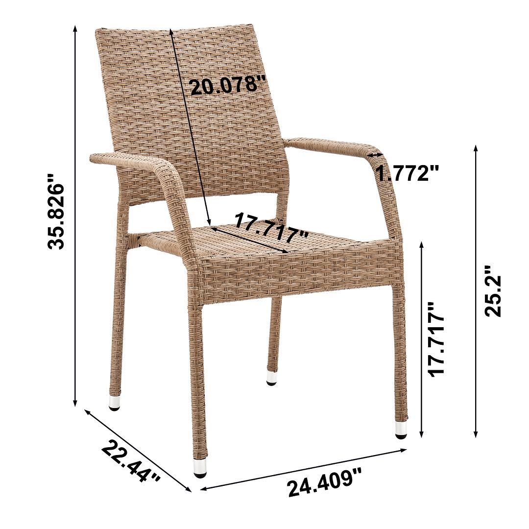 Manhattan Comfort Genoa Patio Dining Armchair In Nature Tan Weave