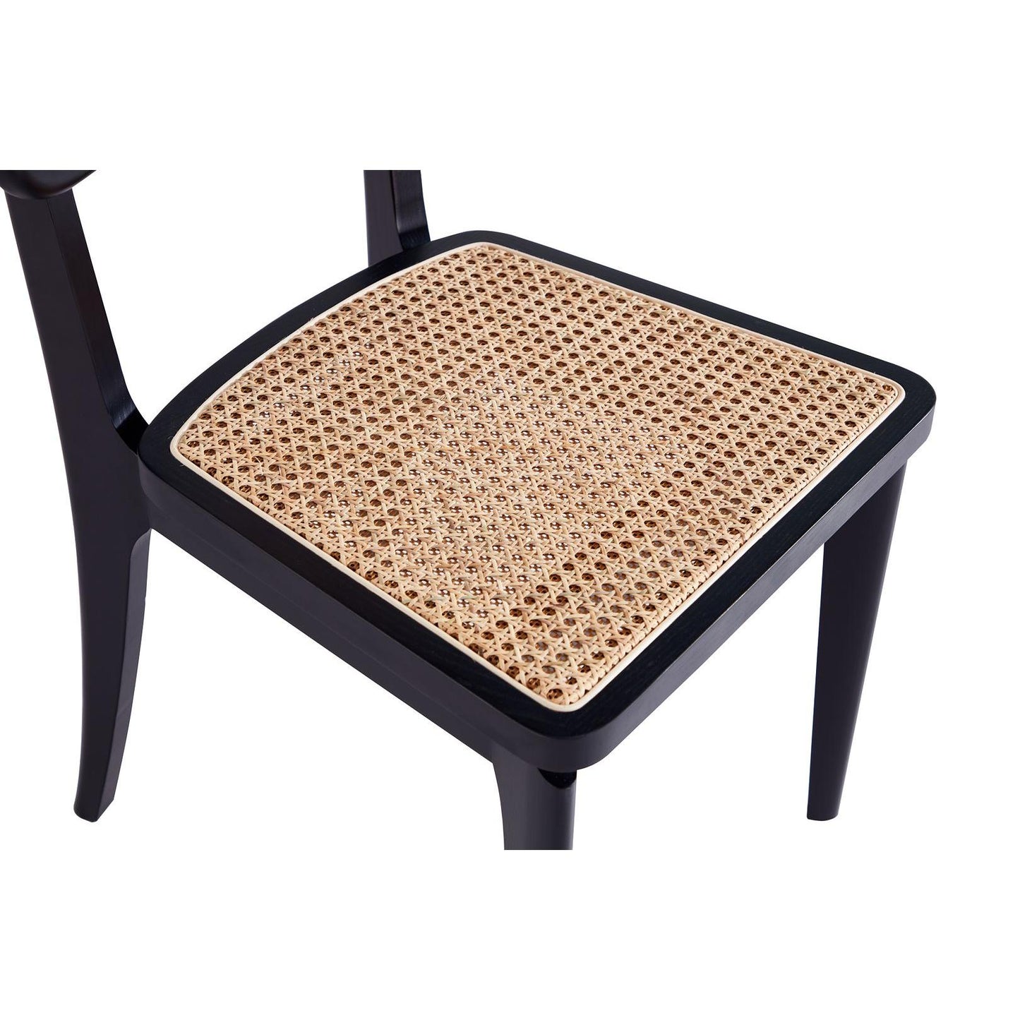 Manhattan Comfort Giverny Black & Natural Cane Dining Chairs In A Set Of 2