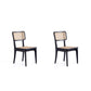 Manhattan Comfort Giverny Black & Natural Cane Dining Chairs In A Set Of 2