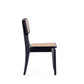 Manhattan Comfort Giverny Black & Natural Cane Dining Chairs In A Set Of 4