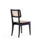 Manhattan Comfort Giverny Black & Natural Cane Dining Chairs In A Set Of 4