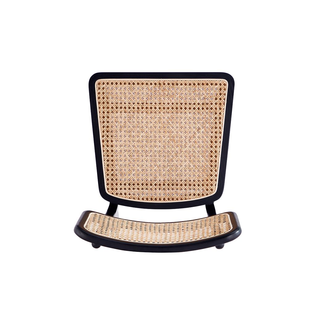 Manhattan Comfort Giverny Black & Natural Cane Dining Chairs In A Set Of 4