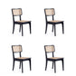 Manhattan Comfort Giverny Black & Natural Cane Dining Chairs In A Set Of 4