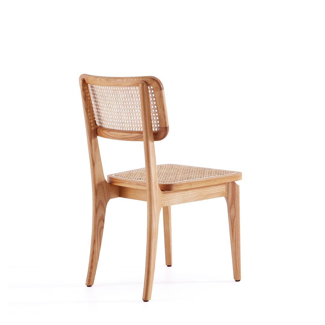 Manhattan Comfort Giverny Nature Cane Dining Chairs In A Set Of 2