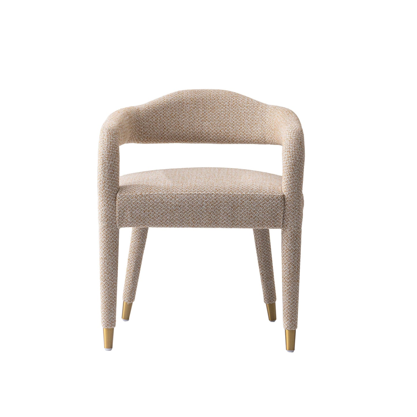 Manhattan Comfort Gold Dust Modern Aspen 2-Piece Tweed Dining Armchair