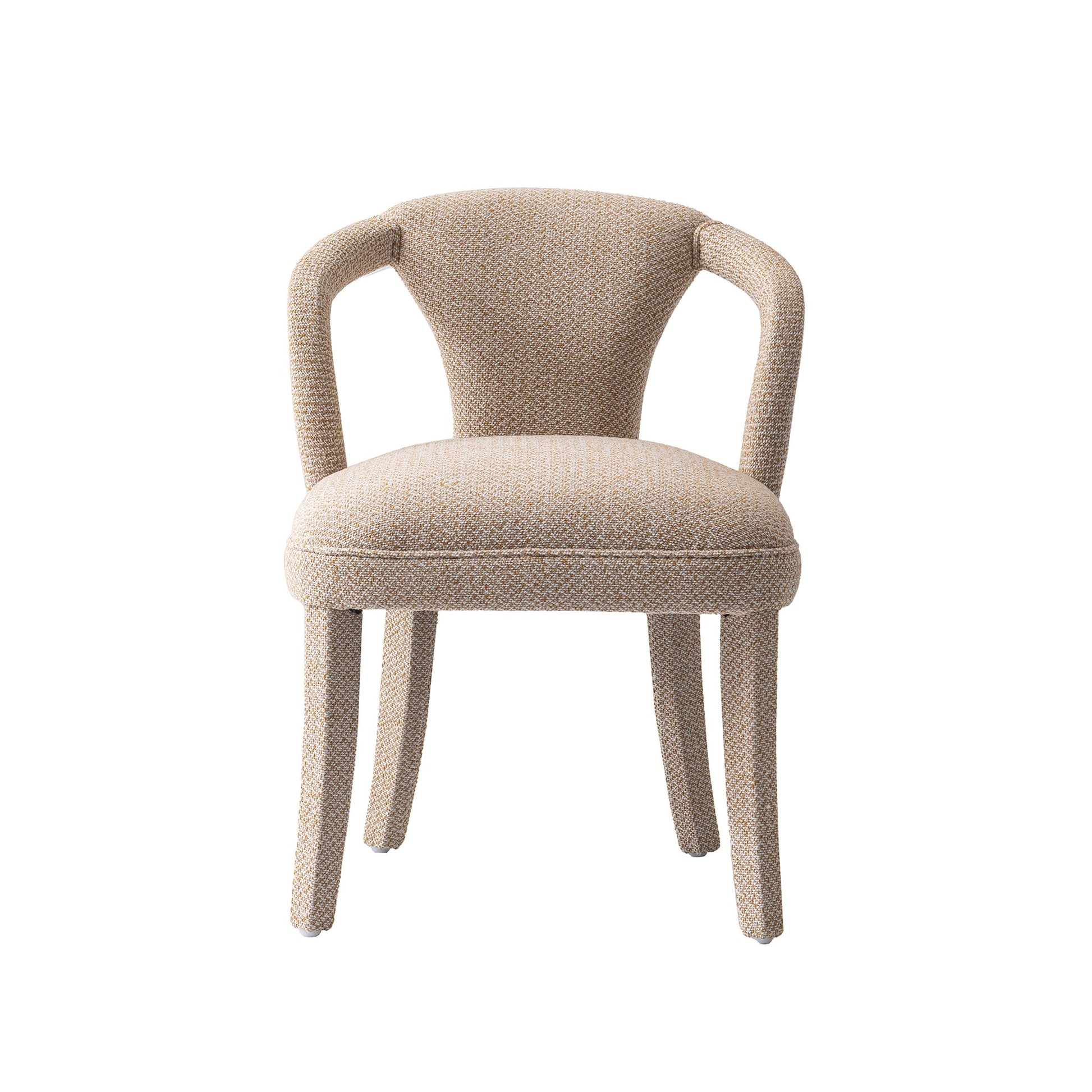 Manhattan Comfort Gold Modern Palmer Tweed Dining Armchair