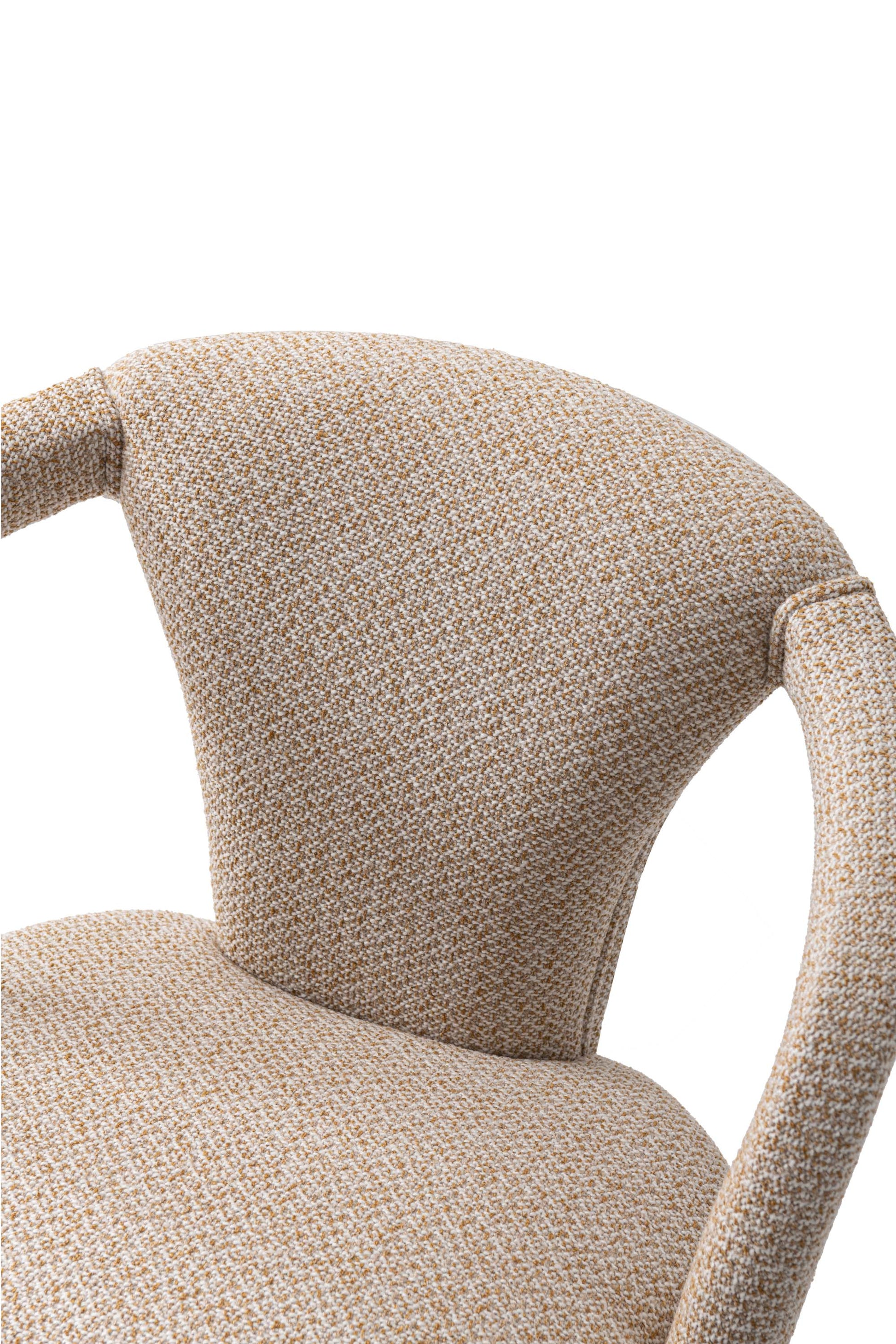 Manhattan Comfort Gold Modern Palmer Tweed Dining Armchair In A Set Of 2
