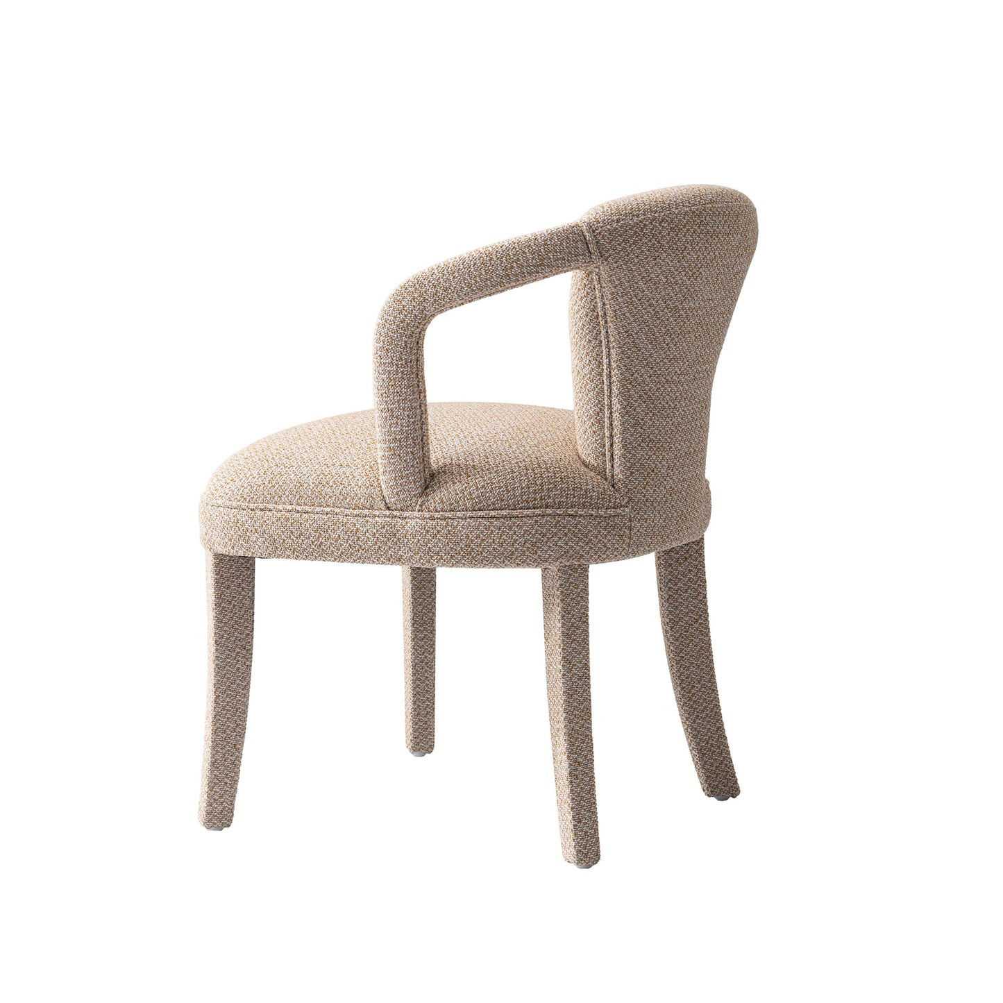 Manhattan Comfort Gold Modern Palmer Tweed Dining Armchair In A Set Of 2