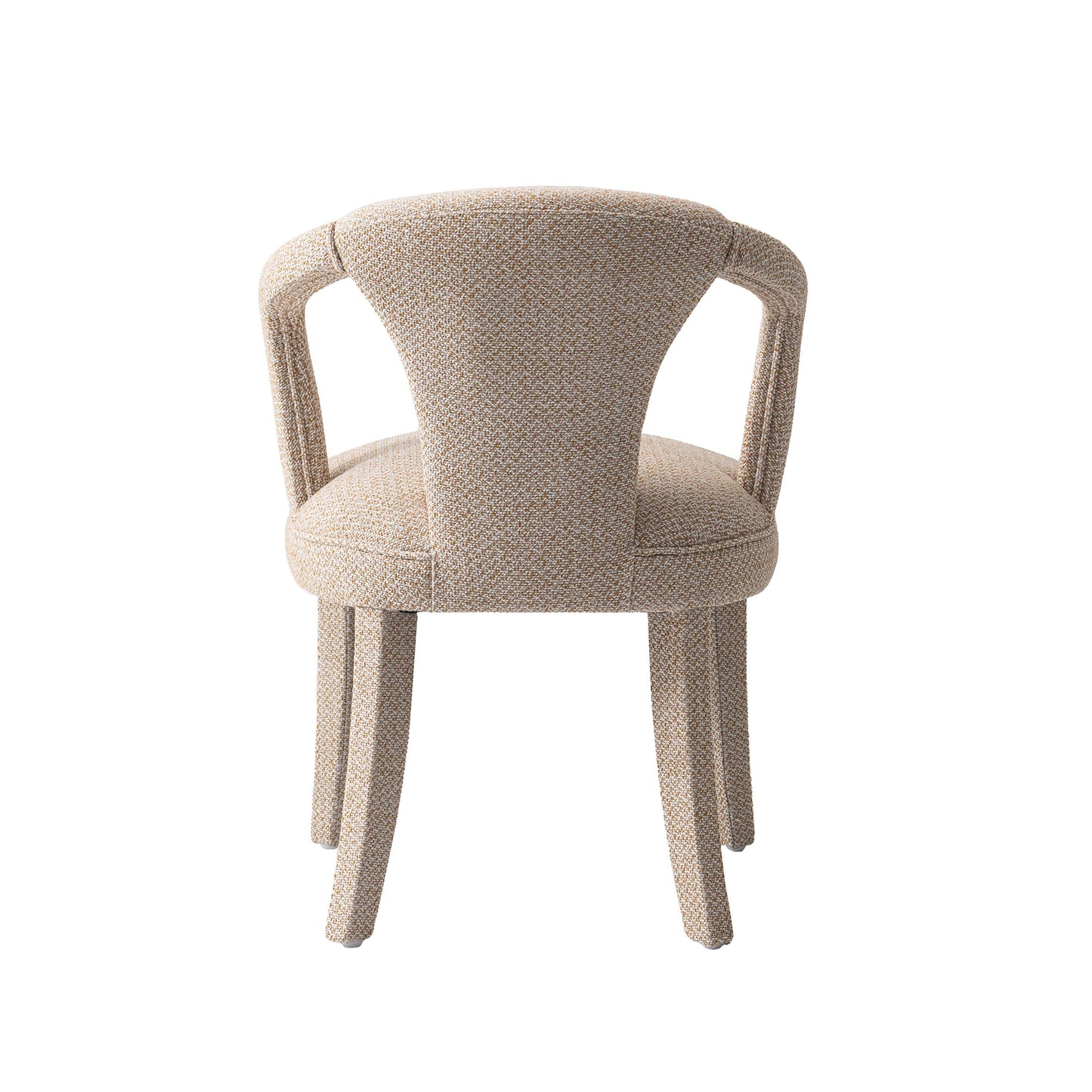 Manhattan Comfort Gold Modern Palmer Tweed Dining Armchair In A Set Of 2