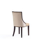 Manhattan Comfort Grand Faux Leather Beech Wood Frame Tan Dining Chairs In A Set Of 4