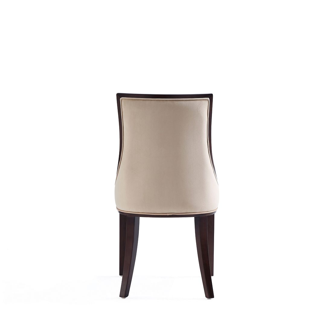 Manhattan Comfort Grand Faux Leather Beech Wood Frame Tan Dining Chairs In A Set Of 4