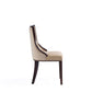 Manhattan Comfort Grand Faux Leather Beech Wood Frame Tan Dining Chairs In A Set Of 4