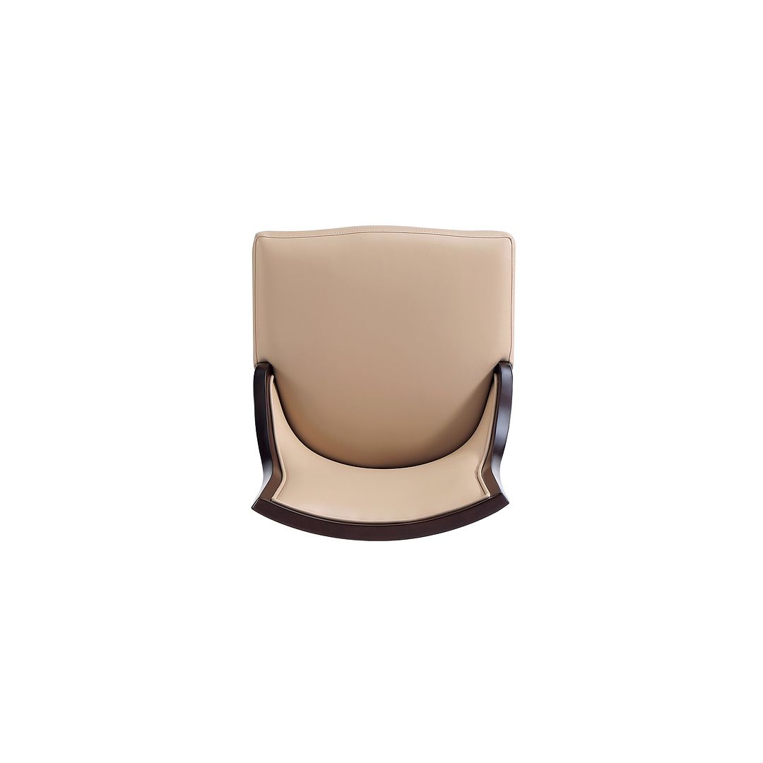 Manhattan Comfort Grand Faux Leather Beech Wood Frame Tan Dining Chairs In A Set Of 4