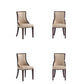 Manhattan Comfort Grand Faux Leather Beech Wood Frame Tan Dining Chairs In A Set Of 4