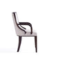 Manhattan Comfort Grand Faux Leather Dining Armchair In Light Gray