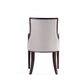 Manhattan Comfort Grand Faux Leather Dining Armchair In Light Gray