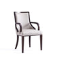 Manhattan Comfort Grand Faux Leather Dining Armchair In Light Gray