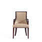 Manhattan Comfort Grand Faux Leather Dining Armchair In Tan With Beech Wood Frame