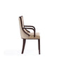 Manhattan Comfort Grand Faux Leather Dining Armchair In Tan With Beech Wood Frame